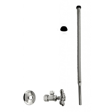 Westbrass Supply Kit, 5/8" OD x 3/8" OD x 15" Corrugated in Polished Nickel D105K15X-05